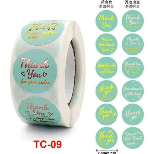500pcs 12 styles Thank You Stickers Labels Seals Thank You for Supporting My Small Business Stickers Round Kraft Labels