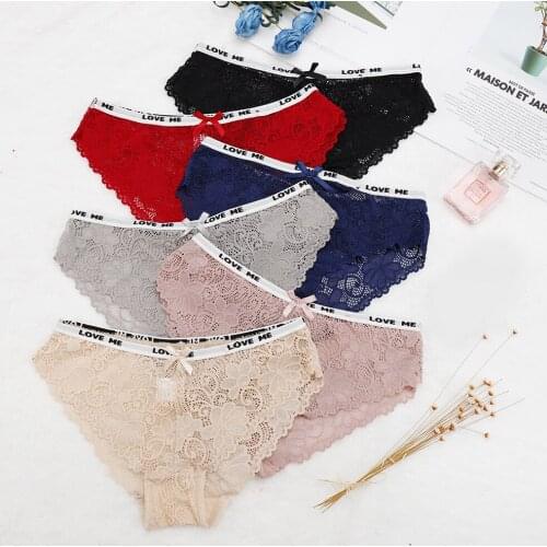 New style sexy lace low waist thin underwear women transparent hot girl pure cotton Womens briefs Fanatic panties