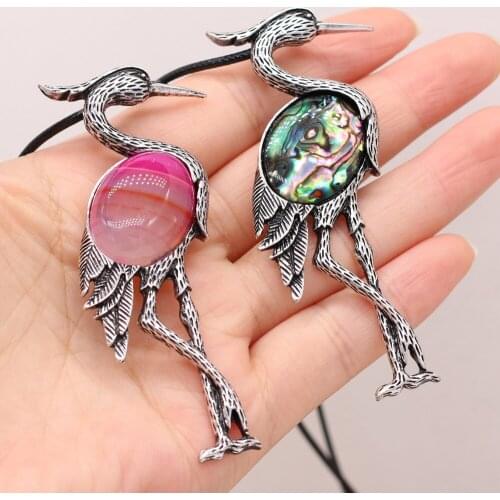 Natural Shell Alloy Stone Gem Peacock Necklace DIY Personality Trend Necklaces Sweater Chain Jewelry Party Accessories Making