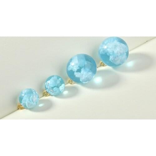 Blue sky and white clouds shape 20pcs/lot handmade resin charms diy jewelry earrings for women accessory