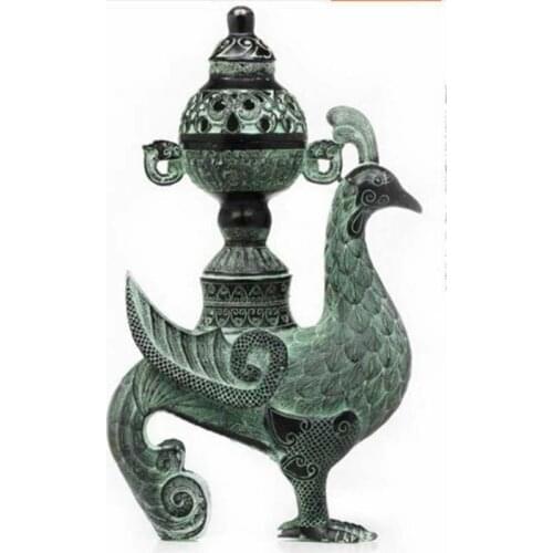 Stunning Chinese bronze statue phoenix censer very rare