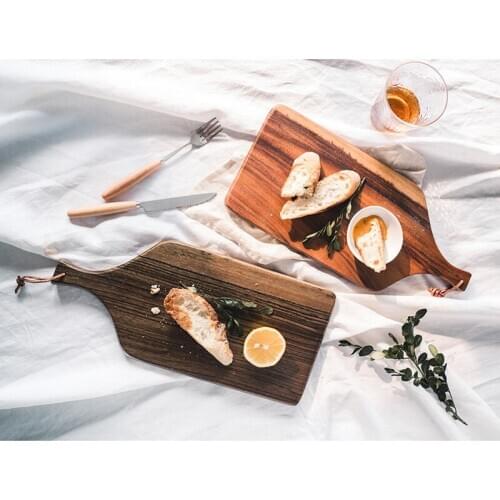 Rectangle Wooden Tray Serving Tray Japanese Style Solid Bread Dessert Plate Snacks Food Storage Dish Wood Cutting Board Tray