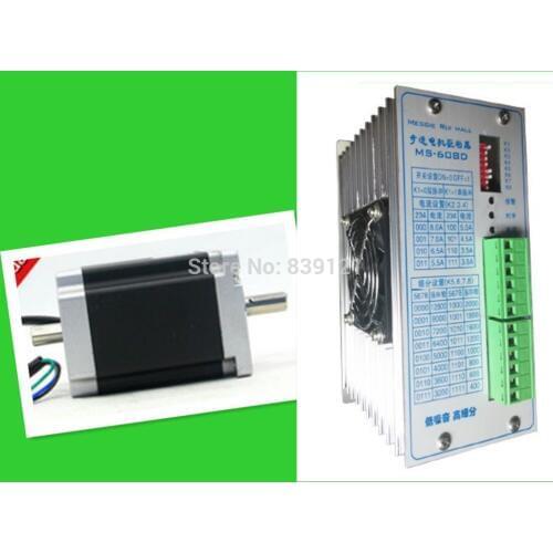 NEMA34 step motor 2phase 2 shaft 12.7mm single axis FL86STH80-5504A take with driver MS-608D AC30-60V DC40-80V MAX 8.0A