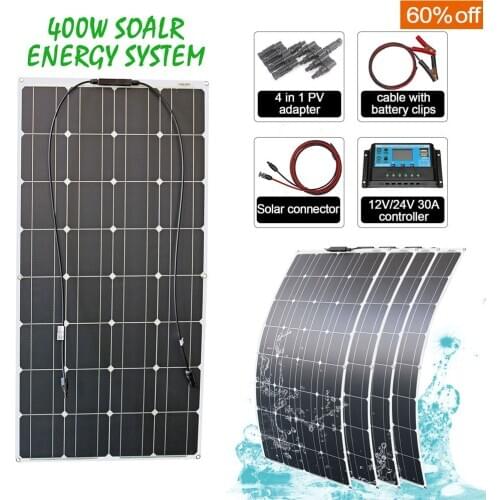 100w 200w 400w solar panel system high efficiency flexible module for RV Yacht and roof off grid
