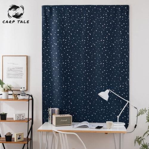 Modern Window Velcro Curtains For Living Room Bedroom Hot Silver Stars Blackout Curtains Beige Blue Green Navy Pink Panel Drapes