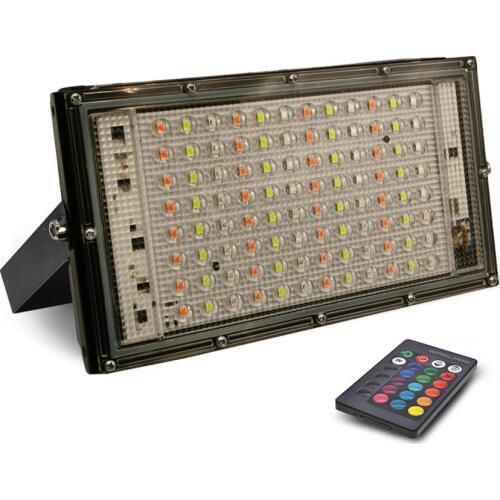 LED 100W Floodlight RGB AC220V 230V Spotlight IP65 Waterproof For LED Outdoor Garden Garage Wall Street Lamp Landscape Lighting