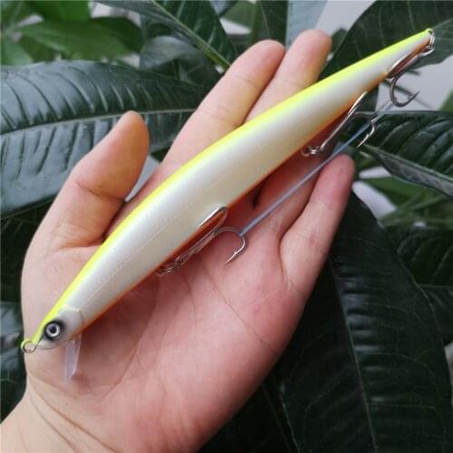 SWOLFY 2pcs fishing lure tide slim minnow wobblers hard bait 175mm 30g floating sea bass stickbait leurre ocean beach fish