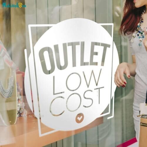 Outlet Low Cost Window Sticker Decals Quote Vinyl Shopping Mall Discount Logo Decals Attractive Sale Sign Removable YT3595