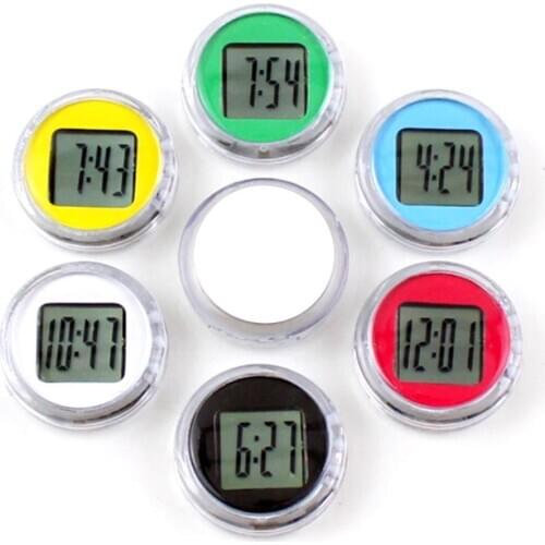 Waterproof Mini Motorcycle Bike Sticky Digital Display Clock Watch Office Decor Motorcycle Accessories Supplies