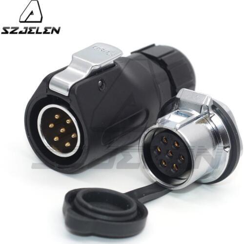 XHP20, IP67 Waterproof Connector 7pin For Industry Electric Circular Connector Male Plug Panel Mount Female Socket AC/DC