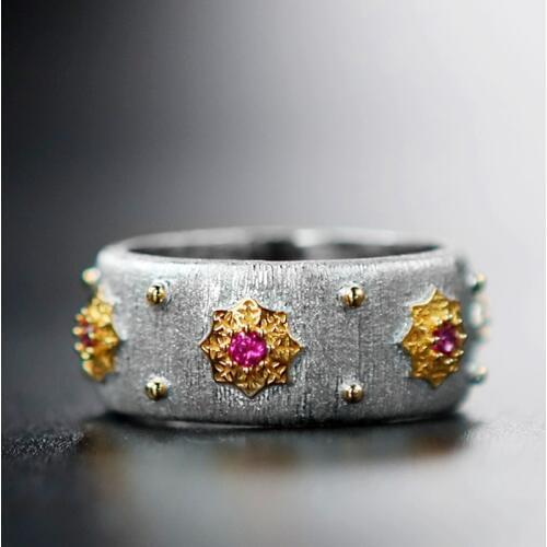 925 Silver Zircon Ring Silver Bar 925 Jewelry for Women European Court style vintage style