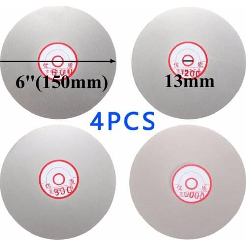 4Pcs 6" 600/800/1200/3000 Grit Flat Lap Diamond Polishing Disc Parallel Grinding Wheel Lapping Grinding Disc Tool Polishing Laps