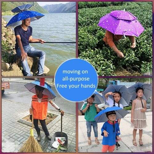 Fishing Sunshade Umbrella Hat Double-Layer UV Protection Sunscreen Umbrella Caps Outdoor Parasol Fishing Tools