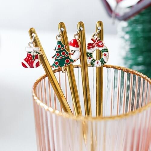 1/612/24 PCS Stainless Steel Spoon Set Christmas Mini Coffee Spoon Ice Cream Soup Sugar Dessert Teaspoons Mixing Stirrer Kitchen