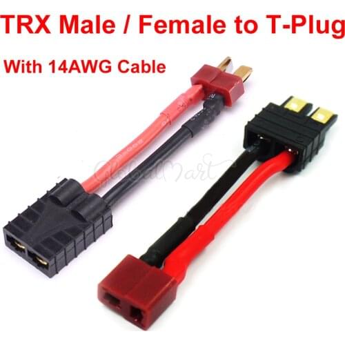 1PCS T plug Deans Female / Male to TRX Male Female Adapter Connector For Traxxas RC Car Battery Accessories