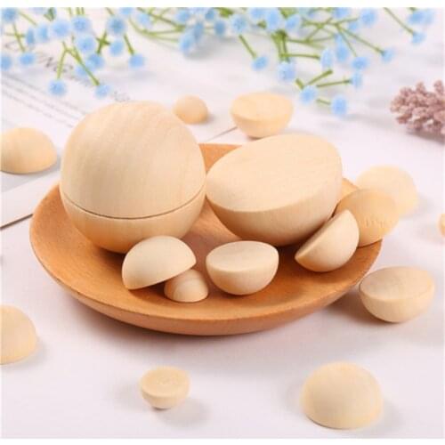 10-100pcs Natural Color Wooden Hemisphere Loose Beads Eco-Friendly Wood Half Ball Spacer Bead For Kids Bracelet Jewelry Making