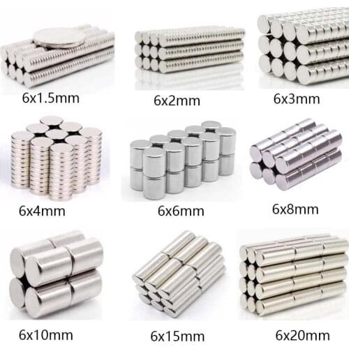 10-50Pcs Magnet Small Round Magnet Strong magnets Rare Earth Neodymium Magnet 6mm Diameter 1/1.5/2/3/4/6/8/10/15/20mm Thick