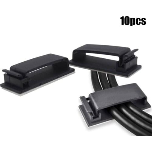 10Pcs Self-adhesive Wire Tie Cable Clamp Clips Holder Organizer Clamp Management Car GPS Data Cable Decorative Cord