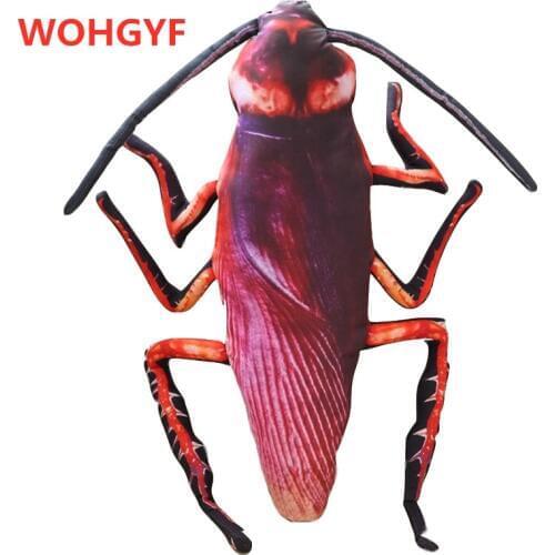 1p 55cm Simulation Cockroach Plush Toy Stuffed Funny Insect Toy Doll for Kids Creative Soft Pillow Weird Birthday Gift Toys