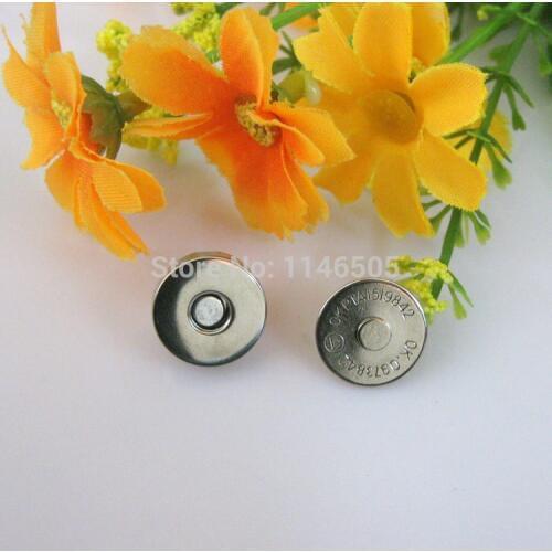 30sets/lot 18*4.0mm Metal Button Fastener nickle color magnetic button clasps for bags Scrapbooking accessory