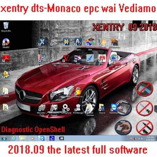 Adapted to MB STAR C4/C5 full Software contain 2019.03 XENTRY/DAS/EPC/WIS/EWA/VEDIAMO/DTS-Monaco/HHTWIN/PL72 with 320GB HDD/SSD