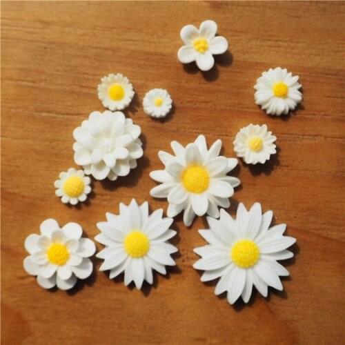 11pc/pack White Daisy DIY Handmade Accessories Bag Mobile Phone Case Accessories Childrens Hair Accessories Hairpin Material