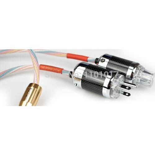 Aucharm AUCPPC1 Silver-plated Power Cable HIFI EXQUIS Colorful Red Copper 4N US AU Standard Rhodium Plated Plug