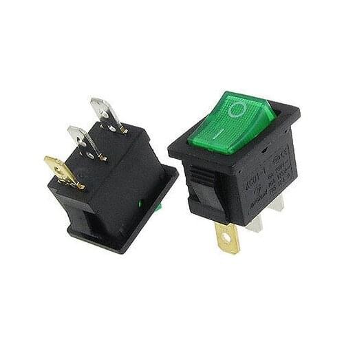 Free shipping!Free shipping !2 Pcs x Green Neon Light Illuminated On-Off 2 Position SPST Boat Rocker Switches