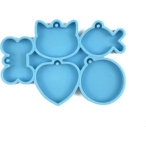 Keychain Epoxy Resin Mold Pet Dogs Tag Silicone Mould DIY Crafts Jewelry Earrings Pendant Decorations Casting Tools