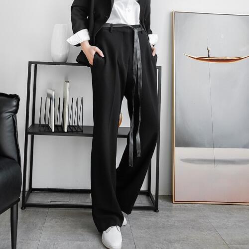Fashion summer temperament solid pants women new arrival elegant casual office lady basic loose simple wide leg pants long pants