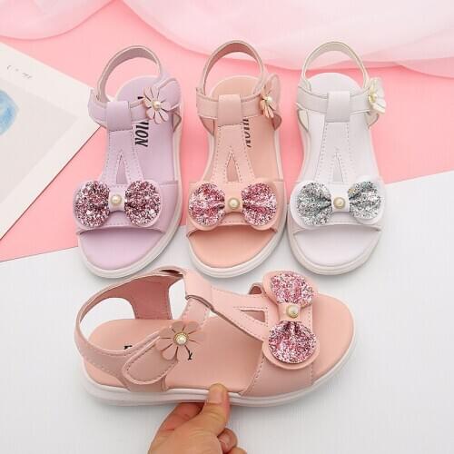 Childrens Shoes Summer Style Children Sandals Girls Princess Beautiful Flower Shoes Kids Flat Sandals Baby Girl Gladiator Sof