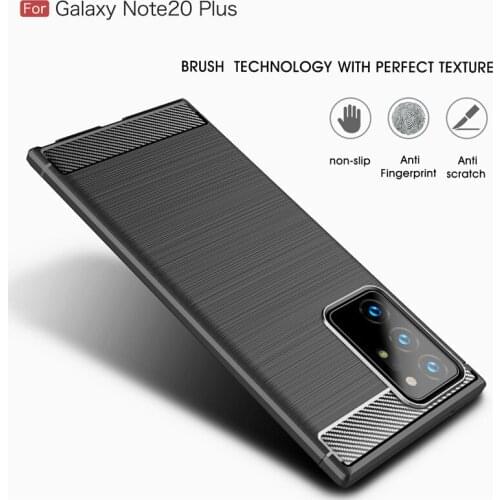 For Samsung Galaxy Note 20 Plus Case Carbon Fiber Bumper Rugged Tpu Back Cover For Samsung Note 20 Note20 Ultra Soft Phone Cases
