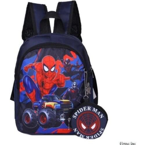 Cartoon Spiderman Backpacks Cartoon double School Bag +coin purse Unisex Kindergarten Student Boys Girls Outdoor Travel Mochilas