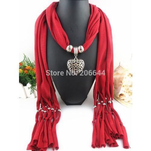 2019 New design favorite alloy peach heart two-sided pendant scarf head scarf factory direct sales free shipping