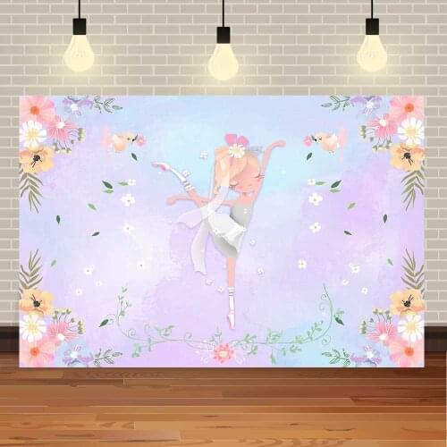Seekpro Customized Happy Birthday Girl Flower Balloon Watercolor Lovely Baby Princess Photo Backdrop Photography Background