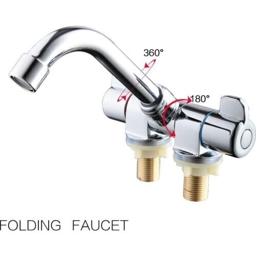 Brass Cold Hot Water Folding Faucet Tap 145*150mm #004 Marine Boat RV Caravan