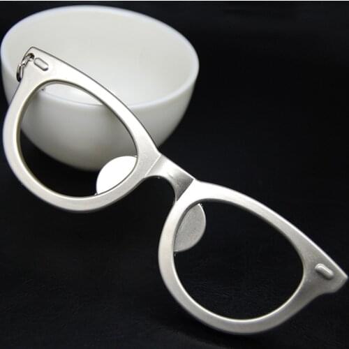 Multifunctional Home Kitchen Portable Glasses Shape Manual Ornament Wine Beer Zinc Alloy DIY Bar Tool Keychain Bottle Opener