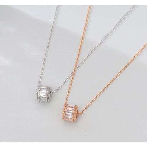 2021 New S925 Sterling Silver Ring Inlaid Zircon Rose Gold White Gold Necklace Women Fashion Temperament INS Design Jewelry Gift