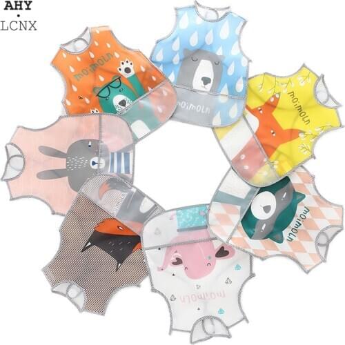 Wholesale New Baby Bib Cartoon Animal Print Adjustable Waterproof Soft Edible Silicone Saliva Towel Saliva Bibs Dropshipping