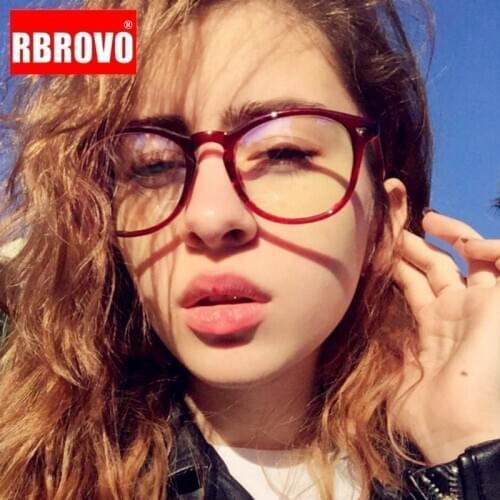 RBROVO 2021 Round Glasses Frame Women Cat Glasses Frame Women Clear Lens Eyeglasses Frame Women Luxury Lentes De Lectura Mujer