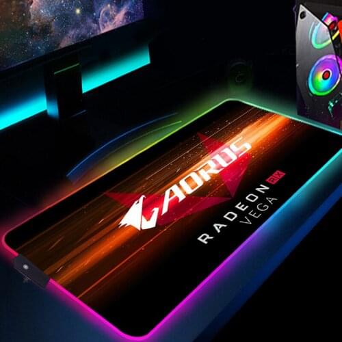 RGB Mouse Pad Aorus Large PC Gamer Computer Gaming Mousepad Mouse Mat XXL LED Mousepad Desk Mat Backlight Keyboard Mause Mats