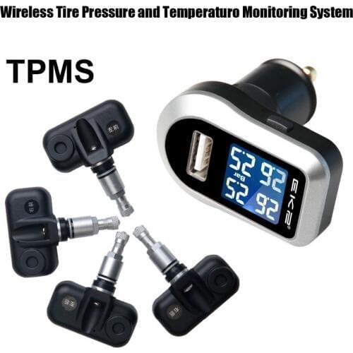 Tire Pressure Monitoring System Car TPMS with 4 pcs Internal Sensors Display four tires temperature or pressure simultaneously