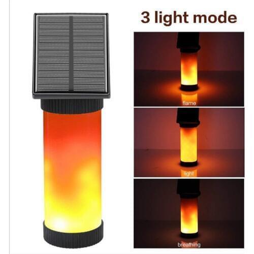 Led Solar Light Outdoors Waterproof Solar Power Fire Flame Wall Light LED Flickering Wall Lamp Solar Light for Garden Decoration