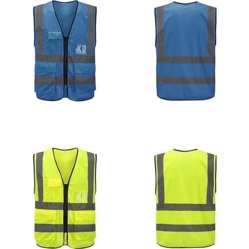Multi-pocket Reflective Vest Riding Traffic Vest Safety Railway Coal Miners Uniform Vest Breathable Reflective Vest XL