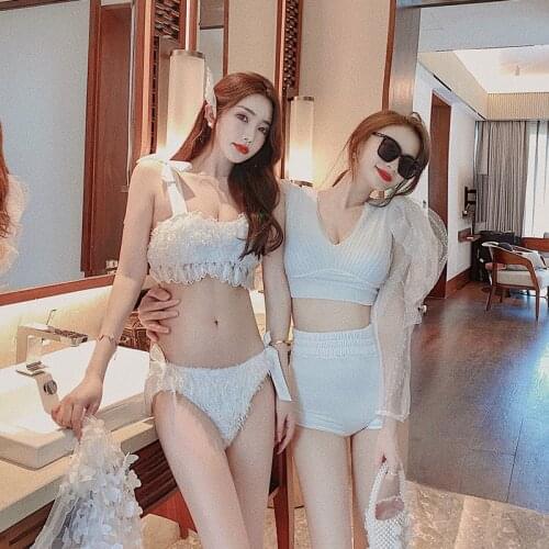 Tankini Women Swimsuit Woman Two Piece Swimwear For Swimsuits Girl Bikinis Female Japanese Three Bikinin Butterfly Feather