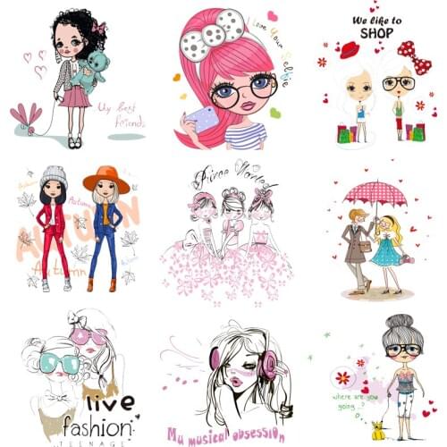 Iron on Transfer for Clothing Thermoadhesive Patches Stickers Diy Fashion Patch Textile Vinyl Stripes Thermotransfer for Dress F