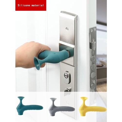 Thickened door handle protective cover bedroom anti-collision toilet anti-static silicone cushion sucker type protective cover