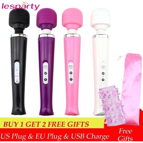 Huge Magic Wand Vibrators for women, USB Charge Big AV Stick Female G Spot Massager Clitoris Stimulator Adult Sex Toys for Woman