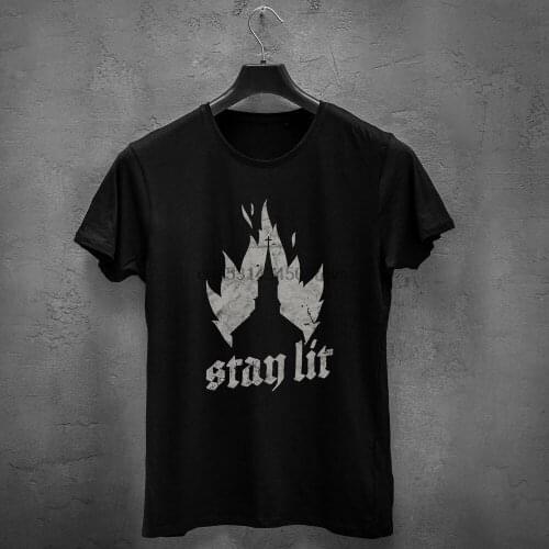 Occult Burning Church Unholy Satanic Atheist Okkult Devil Death Vintage 666 T Shirt