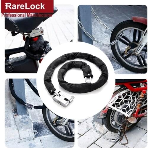 200cm Chain Lock for Bike Motorcycle Car with Black Cloth Cover DIY Hardware Rarelock MMS427 A
